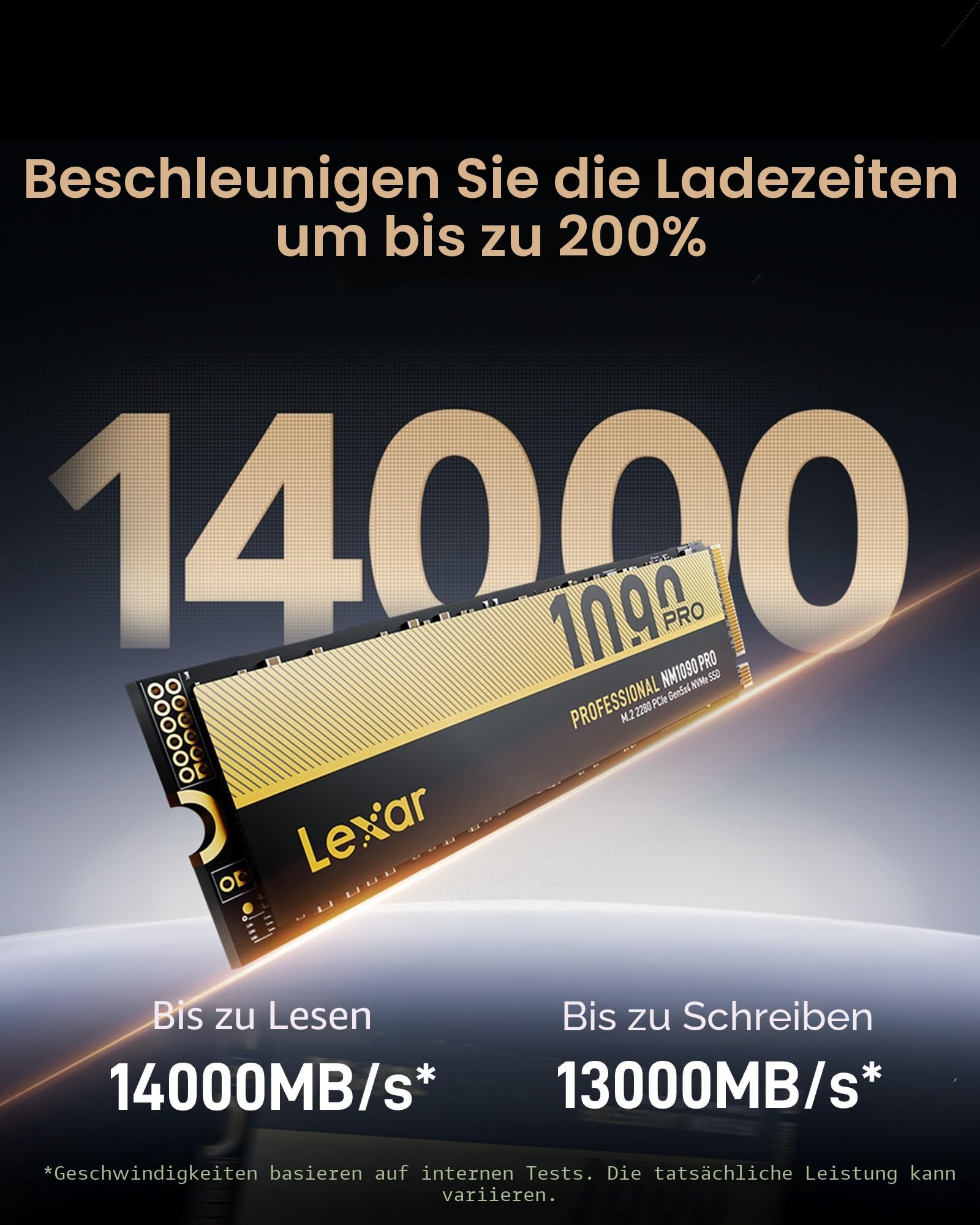 Lexar SSD 4TB PCIe 5.0 Gen5 NVMe SSD - Bis zu 14.000MB/s, Erweiterte Thermokontrolle, DirectStorage-SSD für AI-Lasten, Gaming & Content-Erstellung Laptop/PC 3