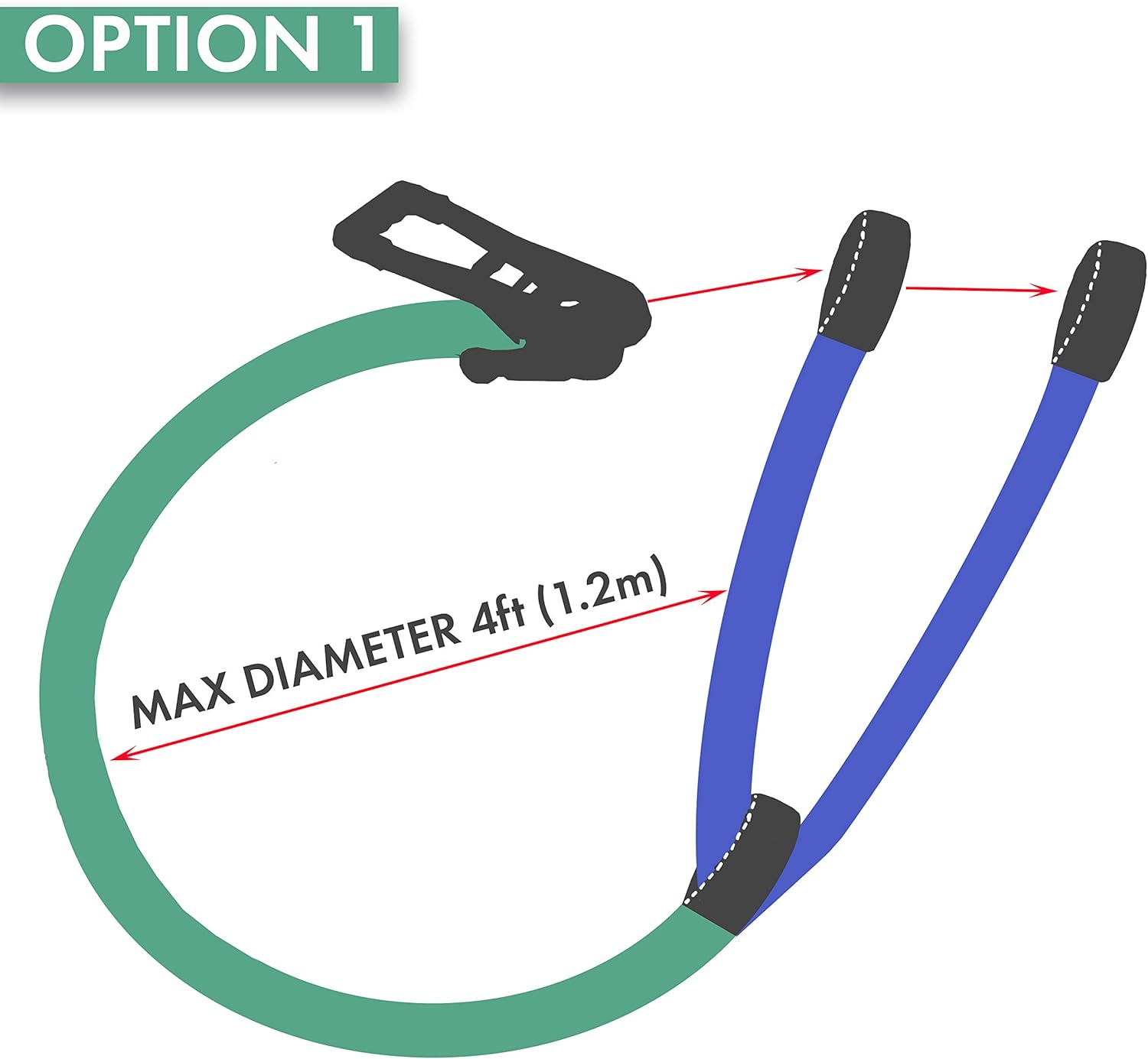 Cateam Ninja slackline Extension 8 ft. Obstacle course, slackline