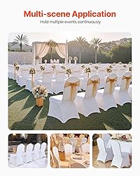 VEVOR 100 Pcs White Chair Covers Polyester Spandex