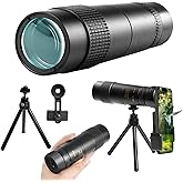 10-300x40 Military Telescope - Monoculars for Adults High Powered, Compact Monocular Telescope for Hunting, Star Gazing, Bird Watching, Travel (Smartphone Adapter & Tripod Include)