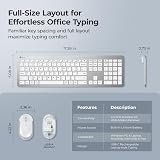 iClever Wireless Keyboard and Mouse Set Full Size with Numeric Keypad view 7