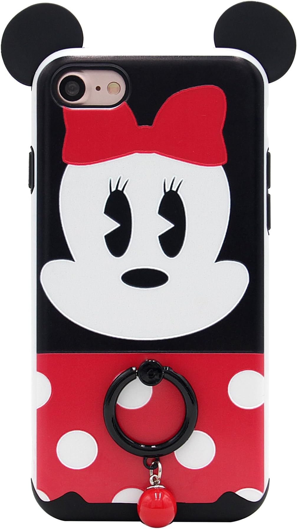 iPhone 7 Case, iPhone 8 Case, MC Fashion Cute Cartoon Mickey Mouse Ears [Ring Grip & Kickstand Series] [Dual-Layer] Hard PC Outer + Soft TPU Inner Protective Case Cover (#5)