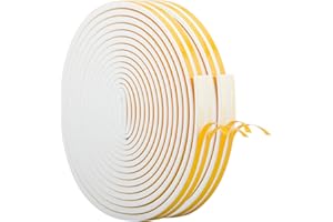 CloudBuyer Weather Stripping for Door,Insulation Weatherproof Doors and Windows Soundproofing Seal Strip,Collision Avoidance Rubber Self-Adhesive Weatherstrip (White, 66Ft)