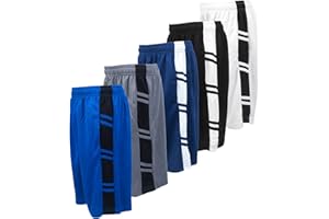 BROOKLYN VERTICAL Boys 5-Pack Athletic Mesh Basketball Shorts with Pockets| Sizes 2T to 18/20