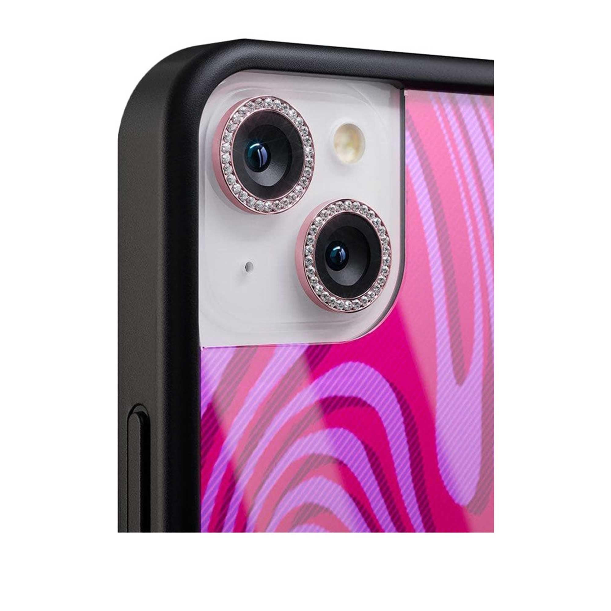 Wildflower Cases - Pink Camera Bling, Compatible with Apple iPhone 11 Pro & 11 Pro Max | Phone Case Compatible, Sparkle, Reflective, Glitter, Diamond, Jeweled Ring, Glass Lens Protector