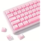 Womier Keyboard Keycaps Jelly, Clear Cute Keycaps, Transparent Pink Custom Key Cap 60 65 75 100 Percent for Cherry MX, Kailh, Outemu, Gateron Mechanical Keyboards(MDA Profile)