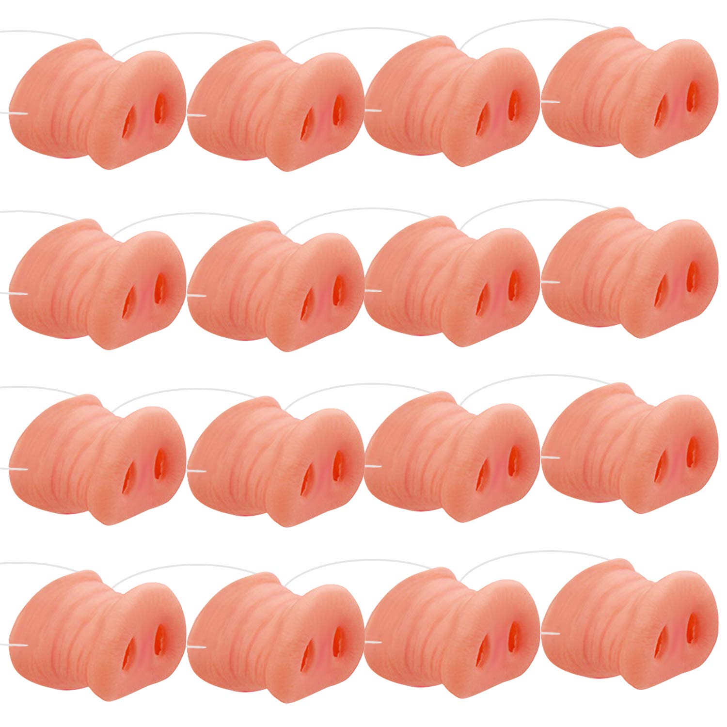 Cotiny 12 Pack Halloween Pig Nose Pig Snout Costume Cosplay Pig Nose with Elastic Band for Halloween Party Supplies