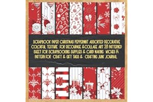 scrapbook paper christmas peppermint assorted decorative colorful texture for decoupage &collage art 28 patterned sheet for s