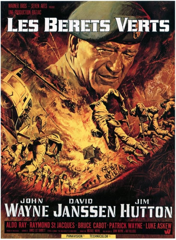 Posterazzi The Green (Aka Les Berets Verts) John Wayne Featured On German Art 1968. Movie Masterprint Poster Print, (24 x 36)