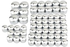 Lingdu Covers Engine Kit Motor Primary Bolts Head Caps Aluminum for Touring Road King Street Glide 2017-2020 Softail Twin Cam (Pack of 62), Bolt Covers Topper Caps, Round chrome
