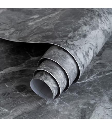 Gray Marble Contact Paper – 16"x118" Waterproof Peel & Stick Vinyl Wrap For Countertops, Cabinets, Tables & Drawers (Self-Adhesive, Removable)