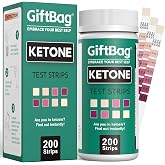 200 Upgraded Ketone Test Strips with Built-in Color Chart &ndash; Quick &amp; Accurate Ketosis Urine Test &ndash; Perfect for Ketogenic, Low-Carb, Atkins, and Paleo Diets &ndash; Extra-Long Strips for Easy Use