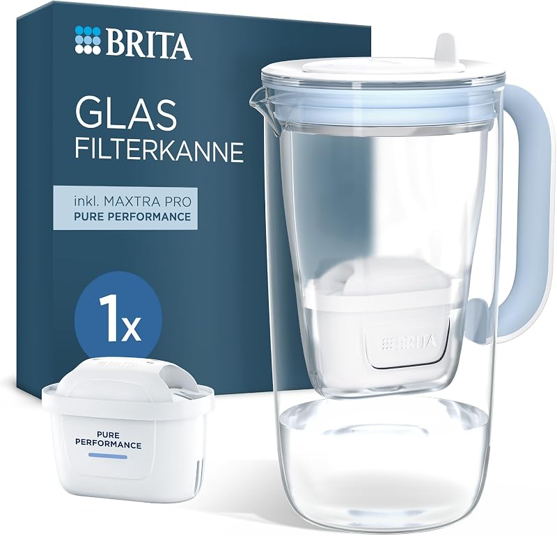 MAXTRA Glas-Wasserfilter-Kanne, 1x Pure Performance Kartusche