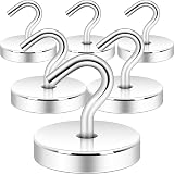 Neosmuk 120lb+ Magnetic Hooks with Steel Tube Pack of 6 Silver