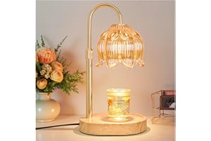 NONVJJ Flower Candle Warmer lamp with Timer Dimmer,Adjustable Height Candle Warmer,Fits All Jar Scented Candles,Christmas Gifts for Mom Women,Candle Lamp for Bedroom Home Decor,Flower Amber