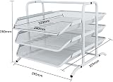 EasyPAG 3 Tier A4 Mesh In Tray Desk Tidy File Holder White view 4