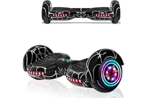 WILIBL Hoverboard for Kids Adult Spider Self Balancing Hoverboard with LED Lights Wheels Speaker UL 2272 Certified Hover Board (BLACK) (Black)
