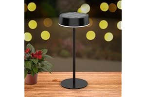 ERAY Outdoor Solar Table Lamps for Patio, Waterproof Shower Lamp Rechargeable with 3 Color Temperature, Small Touch Light Battery Powered for Home Party Restaurant Bar Camping, Ideal Men Women Gifts