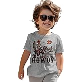 AG AGUU Howdy Shirts Toddler Baby Boys Rodeo Cowboy T-Shirt Western Retro Graphic Summer Tees Short Sleeve Tops