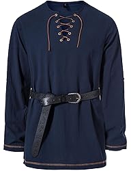 JEMITOP Men's Renaissance Costume Retro Lace Up