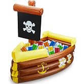 Halloween Inflatable Pirate Ship, Pirate Party Decorations | Pirate Cooler Ice Holder, Drink Cooler, Blow up Pirate Ship, Halloween Party Decorations, for Holiday Birthday Party Supply