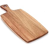 Acacia Wood Cutting Board with Handle Small Charcuterie Boards Wooden Chopping Board Decorative Mini Cutting Boards for Kitchen Meat Teak Bread Cheese Board Platter Butcher Block Food Serving Tray