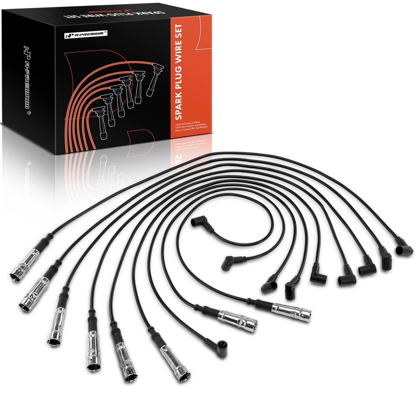Photo 1 of A-Premium Ignition Spark Plug Wires Set of 9 Compatible with Mercedes-Benz 380 500 SE, SEL, SEC, SL, 380 450 SLC, 3.8L 4.9L