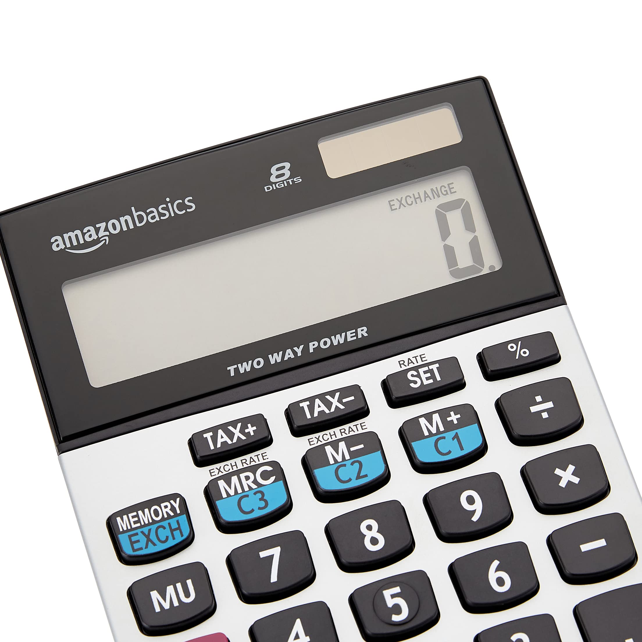 Amazon Basics LCD 8-Digit Desktop Calculator, 5-Pack, Silver