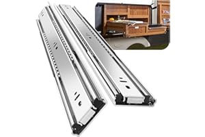 BAIDICE 1 Pair Heavy Duty Drawer Slides 12 14 16 18 20 22 24 26 28 30 32 34 36 38 40 Inch 150 lb Load Capacity Side Mount Full Extension Ball Bearing Rail Runner（Without Lock,14 inch）