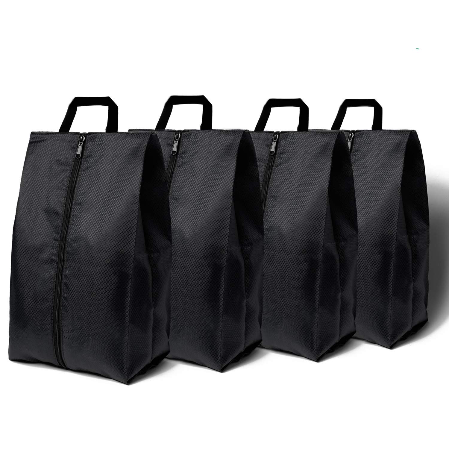 4 Pcs Nylon Travel Shoe Bags Dust-Proof Storage Organiser Dust-Proof Nylon Storage Bag Shoe Organizer Bags for Men and Women(Black)