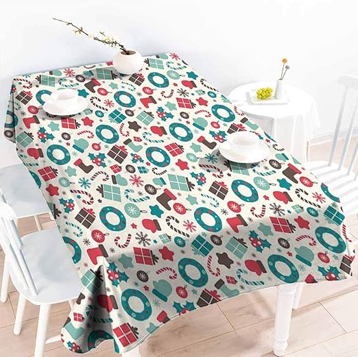 Onefzc Fashions Mantel Rectangular, Estilo Retro de Navidad, Calcetines