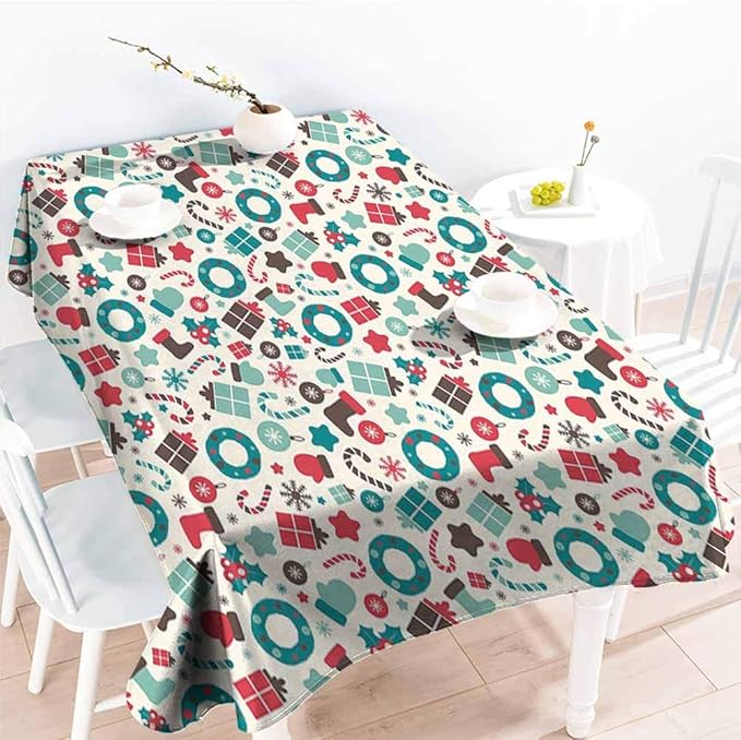 Onefzc Fashions Mantel Rectangular, Estilo Retro de Navidad, Calcetines