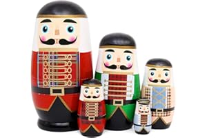 Bgraamiens Nesting Dolls Russian Matryoshka Wood Stacking Dolls for Kids Handmade Toys (Guardian)