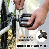 Hycline 9/16 Inch Bike Pedals Aluminum Non-Slip Replacement Pedals view 6