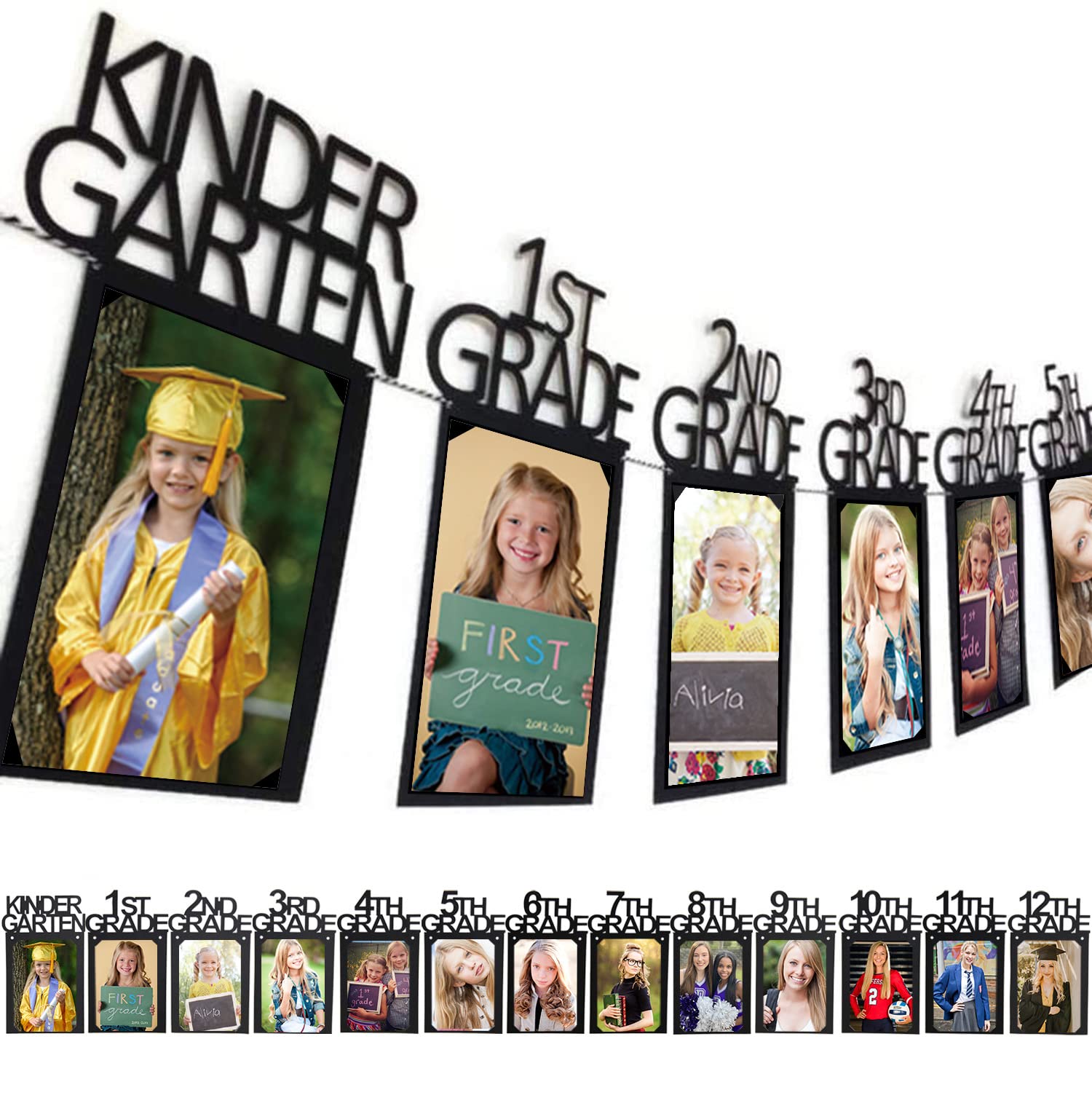 Graduation Decorations 2026 5x7 Photo Banner for Class of 2026 2027 Decorations K-12 Picture Banner for Senior High School Decor Graduation Party Supplies TD114