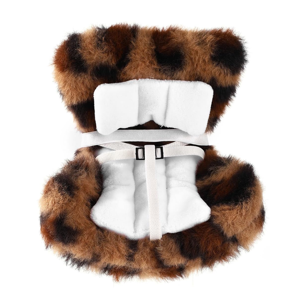 Hoite Cute Car Plush Doll Seat Decor – Safety Sofa with Cushion & Air Vent Ornament Accessories(Leopard Pattern)