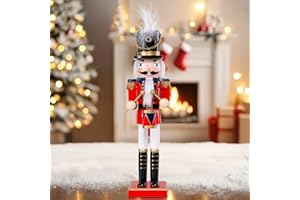 WONDER GARDEN Christmas nutcrackers, 14 Inch Nutcracker Christmas Decor, Wooden Drummer Solider Nutcracker Figures Ornaments, Nutcrackers Christmas Decorations for Shelves and Tables Decor