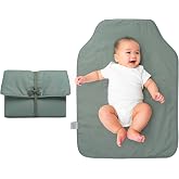 Natemia Portable Diaper Changing Pad - Rollable, Portable Changing Pad for Diaper Bag &amp; Travel - Oeko-TEX Cotton Exterior - Foldable Baby Changing Mat - Machine Washable - Baby Essentials (Lily Pad)