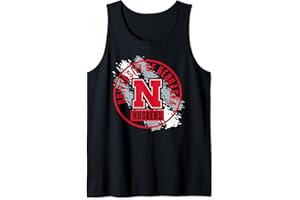 ELITE AUTHENTICS Nebraska Cornhuskers Retro Paint Black Officially Licensed Tank Top