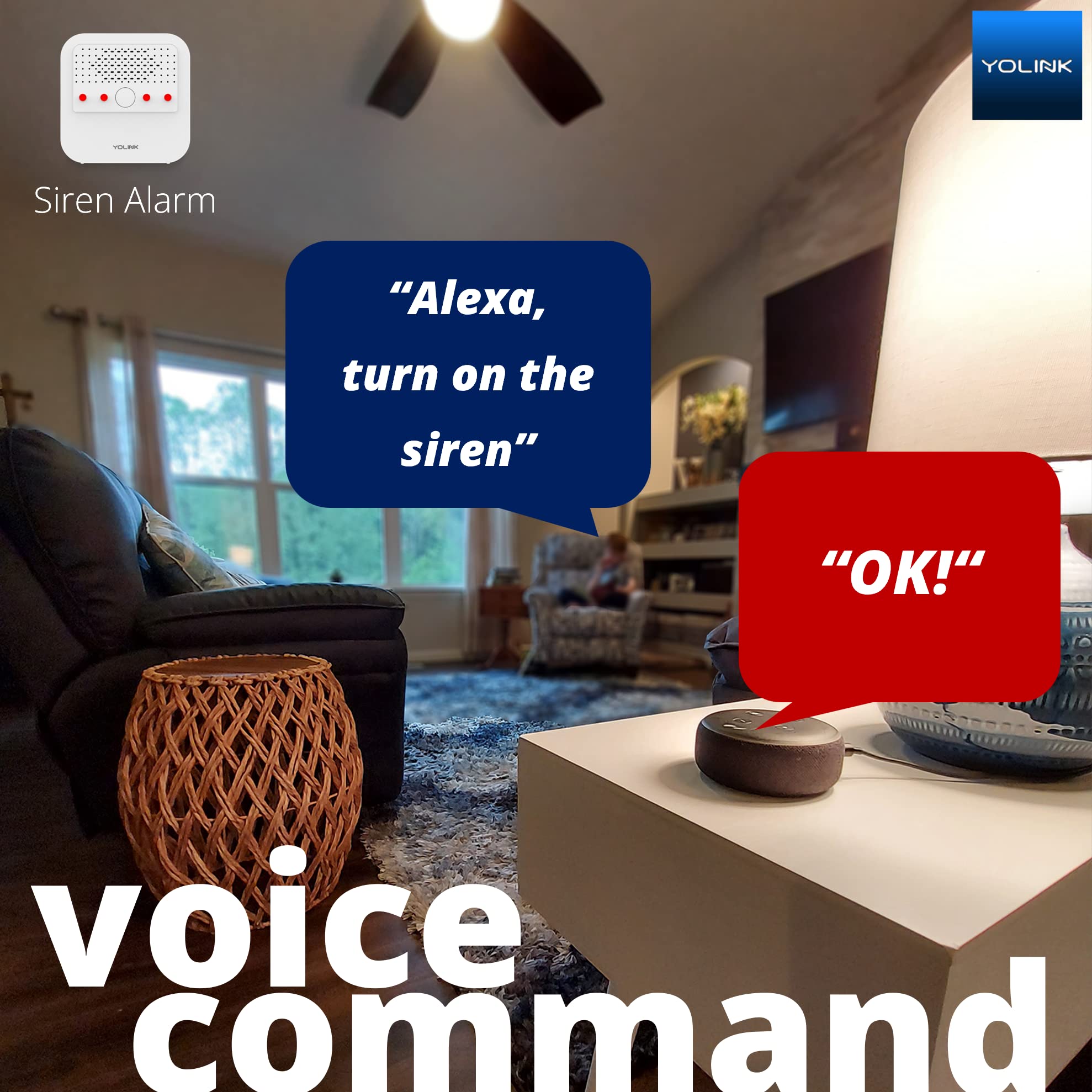 Smart Siren Alarm, Wireless Home Security Alarm with 110 dB Loud Audible Alerts, Remote Control, Compatible with Alexa, Google, Home Assistant, IFTTT - Hub Required