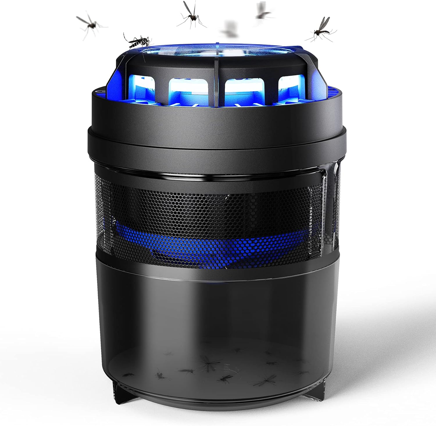 Fly Trap Intelabe Fruit Fly Trap Bug Zapper Indoor Mosquito Trap Killer Gnat Trap with Light Control Timer Refillable Glue Boards