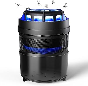 Fly Trap Intelabe Fruit Fly Trap Bug Zapper Indoor Mosquito Trap Killer Gnat Trap with Light Control Timer Refillable Glue Boards