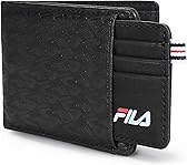 Fila Removable Passcase Wallet, Bifold PU Leather Wallet for Men