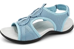UBFEN Womens Hiking Sandals Comfortable Walking Sandals Summer Sport Breathable Arch Support