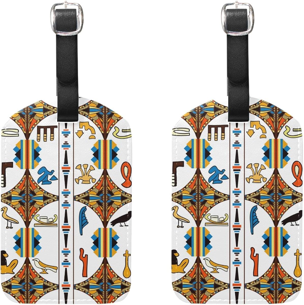 Set of 2 Luggage Tags Ancient Egypt Suitcase Labels Travel Accessories Luggage Tags