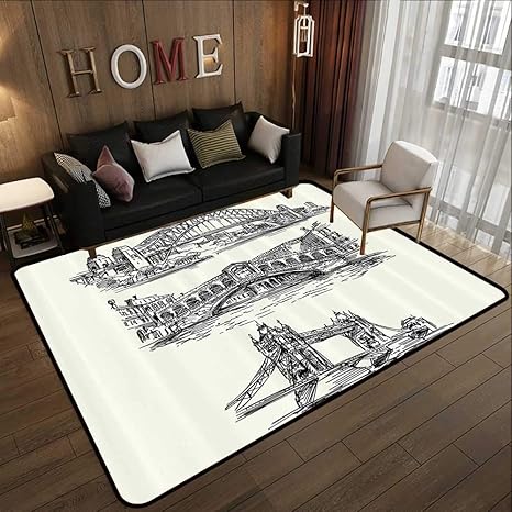 Area Rugs Apartment Decor Sketches Of Famous Bridges