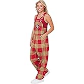 FOCO NFL womens Nfl Team Logo Plaid Bib Overalls
