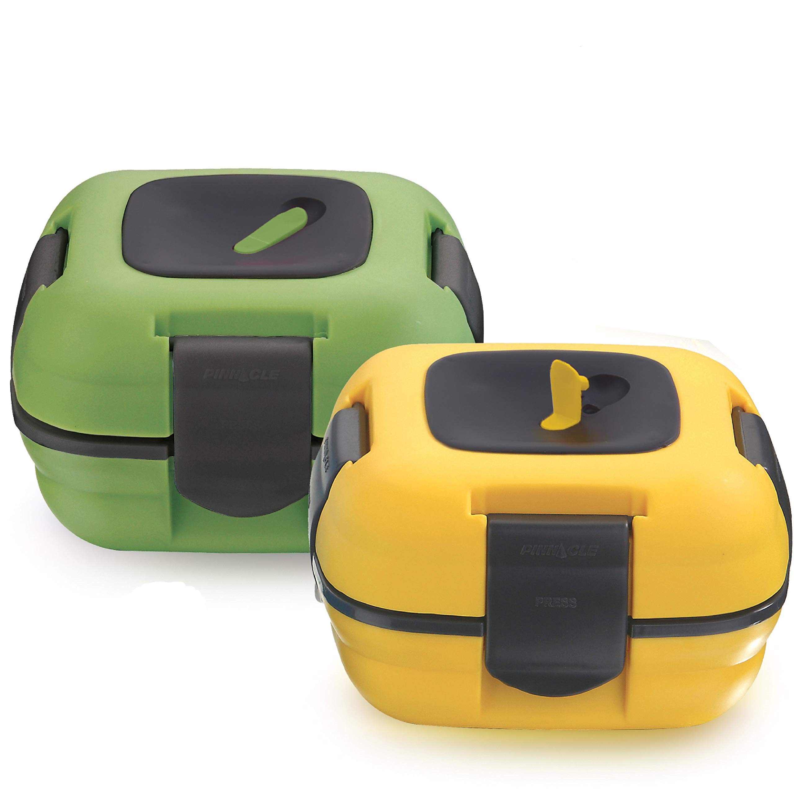 Pinnacle Lunch Box Insulated Leak Proof Lunch Box for Adults and Kids - Thermal Lunch Container with NEW Heat Release Valve 16 oz ~Set of 2~ Green-Yellow
