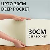 My Home Store Fitted Sheet 300TC Cotton Cream 30 cm Pocket Egyptian view 3