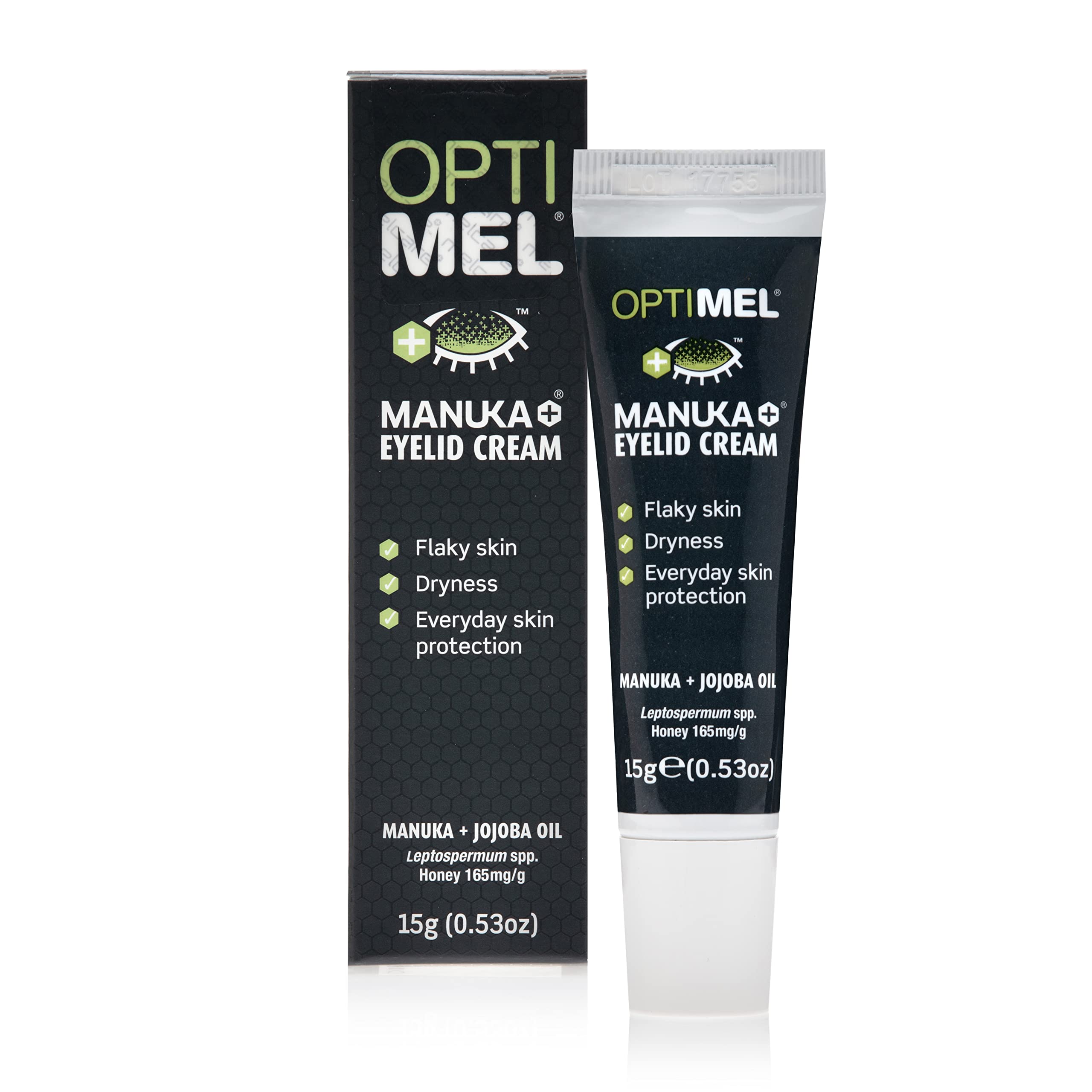 Photo 1 of Optimel® Manuka+® Eyelid Cream, with Manuka Honey & Jojoba Oil, Restores Skin's Natural Structure, Soothes Flaky, Dry Skin - Ideal for Blepharitis, MGD, Seborrheic Dermatitis, Rosacea, & Eczema, 15g